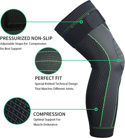 Long Compression Knee Sleeve Brace for Pain Relief